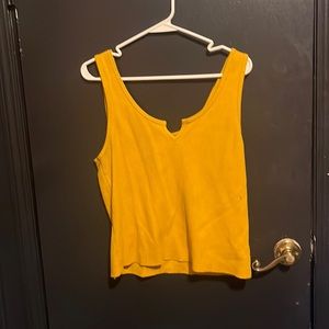 Wild Fable mustard yellow tank with knitted fabric feel